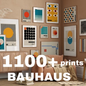 Ensemble d'affiches Bauhaus de plus de 1 100 impressions d'art mural imprimables premium, téléchargement d'impression numérique bundle moderne minimaliste géométrique abstrait du milieu du siècle