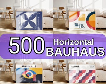 Bauhaus Art Print Set, Mid Century Modern, Geometric Minimalist (Digital Download)