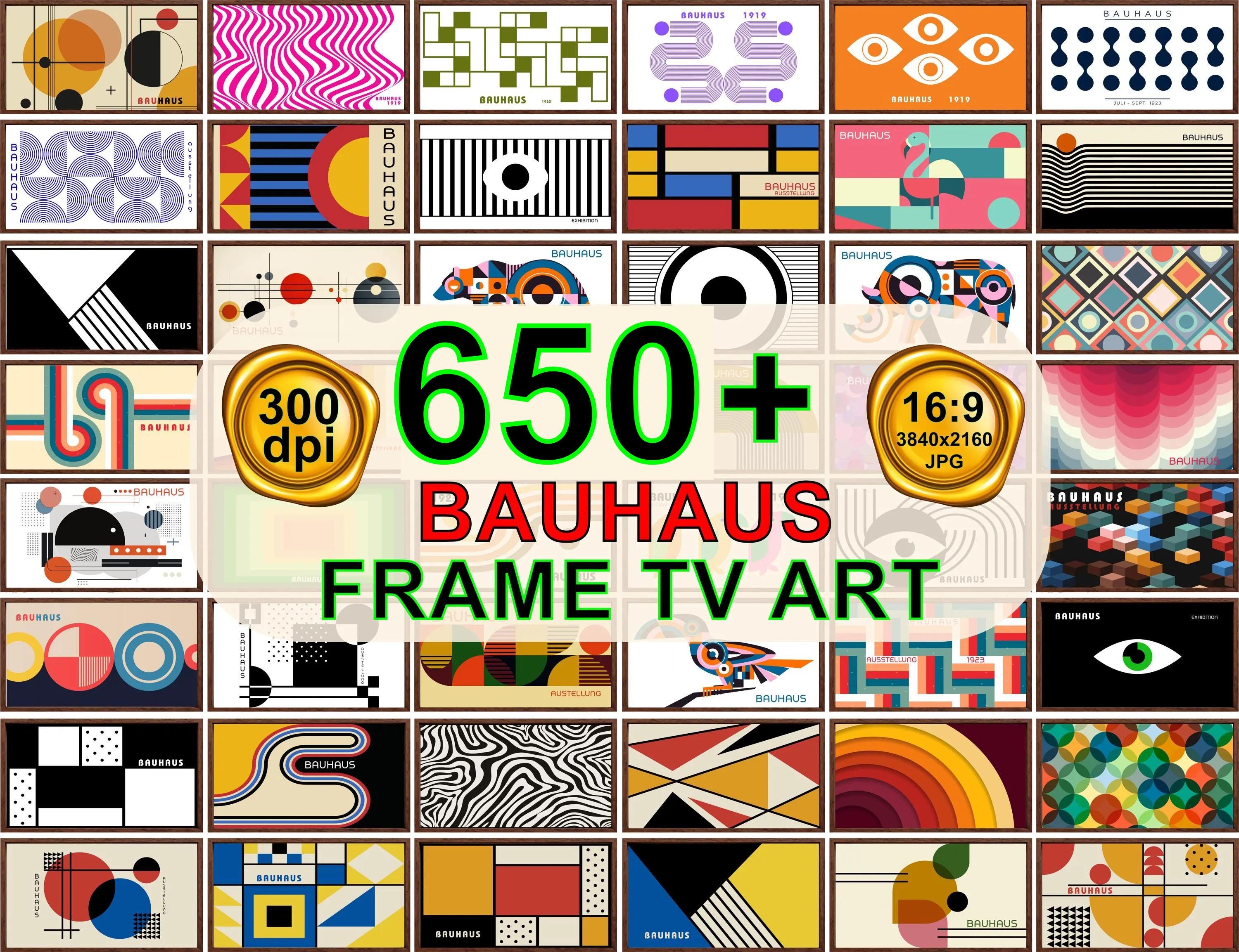 650 Bauhaus Art 4k Samsung Frame TV Art Collection, Frame TV Geometric Abstract Art Bundle, Digital Art for Frame TV, Bauhaus Tv Frame Art