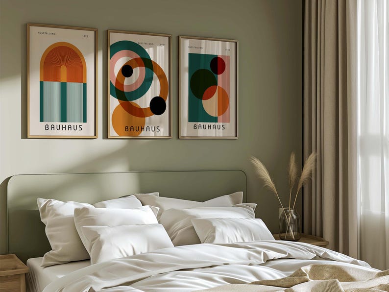 Bauhaus-Kunstdruckset: Moderne, geometrische Kunst der Mitte des 20. Jahrhunderts (Digitaler Download) Bild 4