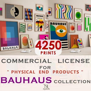 BAUHAUS 4250 Commercial License for Only Physical Product, Wall Art Commercial License Bundle, Physical Product Commercial License