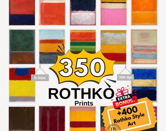 350+ Rothko Color Field Printable Wall Art, Modern Abstract Painting Bundle, Large Statement Gallery Wall Prints, Digital JPG Download