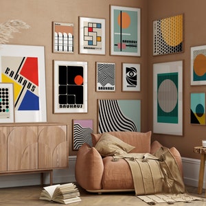 Bauhaus poster set of 900 premium printable wall art prints mid century modern minimalist abstract geometric bundle, digital print download image 7