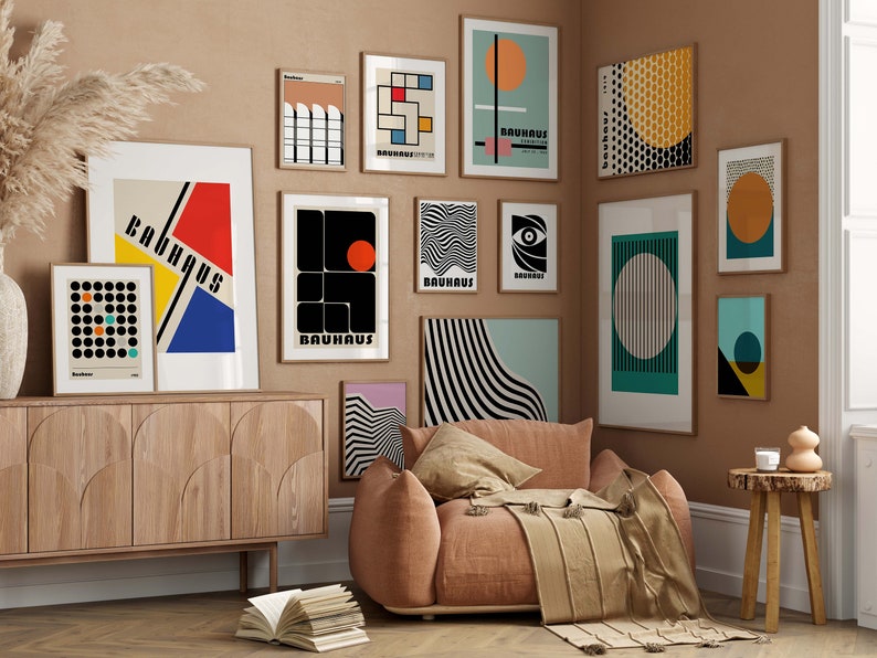 Bauhaus poster set of 900 premium printable wall art prints mid century modern minimalist abstract geometric bundle, digital print download image 7