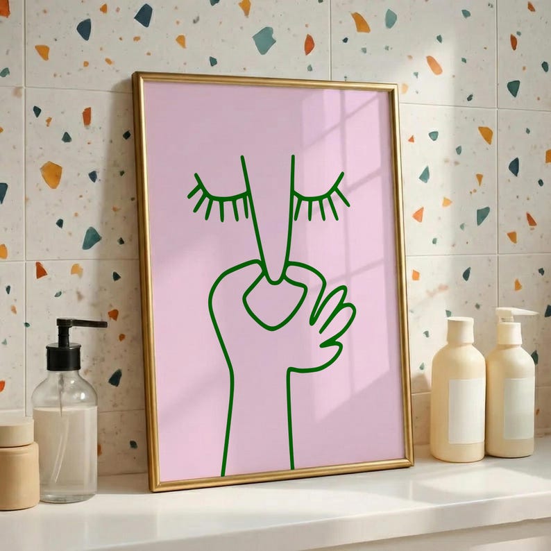 Funny Bathroom Art: Minimalist Toilet Humor Print (Digital Download) image 5