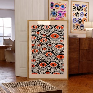 Psychedelic Eye Poster: Tribal Surreal Art Print (Digital Download)