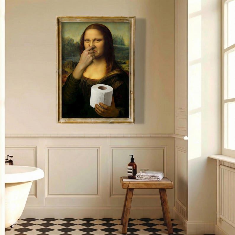 Funny Mona Lisa Bathroom Print, Toilet Humor Art (digital Download) - Etsy