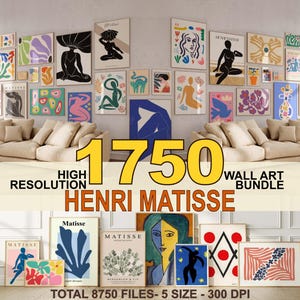 1750 Henri Matisse Select Prints | Eclectic Gallery Wall Set | Exhibition Bundle | Modern Maximalist Digital Download | Printable Wall Art
