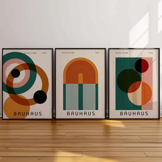 Bauhaus Print Set: Mid-Century, Modern, Geometric Art (Digital Download)
