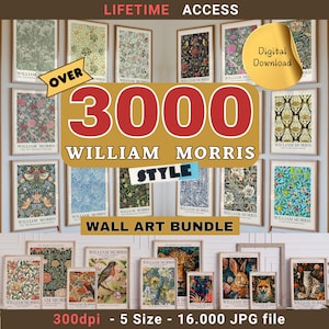 William Morris Art, Nouveau Printable, 3000 Art Set (Digital Download)