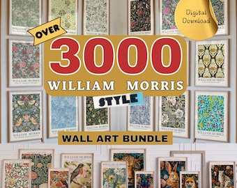 William Morris Art, Nouveau Printable, 3000 Art Set (Digital Download)