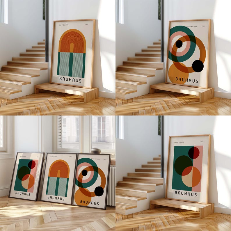 Bauhaus-Kunstdruckset: Moderne, geometrische Kunst der Mitte des 20. Jahrhunderts (Digitaler Download) Bild 6