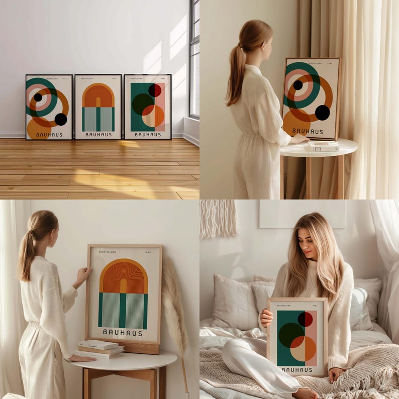 Bauhaus-Kunstdruckset: Moderne, geometrische Kunst der Mitte des 20. Jahrhunderts (Digitaler Download) Bild 5