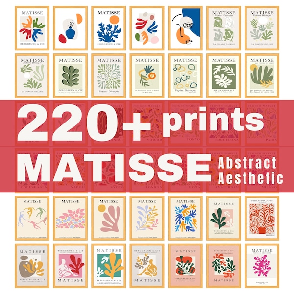 Matisse Art Print Set of 220+, Aesthetic Matisse Poster, Abstract Wall Art, Gallery Wall Set, Museum Exhibition Art, Matisse Digital Poster