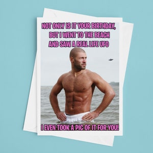 Happy Birthday Sexy Lustige UFO Karte | Lustige Sexy Kerl Karte | Bester Freund Lustige Karte | Für Ihre Karte | Frau Karte | Freundin Karte | Bestie Geschenk