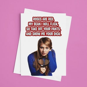 Valentijnsdag grappige kaart | Rozen zijn rood onbeleefd gedicht | Grappige liefdeskaart | Nieuwigheid Valentijnsdag kaart | Onbeleefde kaart voor man of vriend