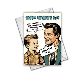 Dad Swearing Is Brilliant - Vatertagskarte | Lustig Rude Vatertag Karte | Schwören Vatertagskarte | Papa Karte