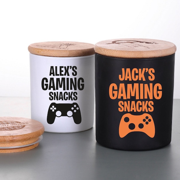 Personalised Gaming Snacks Sticker, Vinyl Decal, Label, Personalised Gamer Gift, Gaming Lover, Gift for Him, Gift for Her | NO JARS INCLUDED