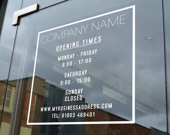 Window Open Hours Decal - Etsy