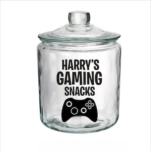 Personalised Gaming Snacks Sticker, Vinyl Decal, Label, Personalised Gamer Gift, Gaming Lover, Gift for Him, Gift for Her NO JARS INCLUDED image 4