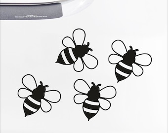 Vinilo adhesivo de abeja - Paquete de 4 - Adhesivo para coche/pared / Elige color