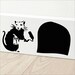 Banksy Free Hugs Rat Skirting Board Decal – Removable Vinyl Wall Sticker