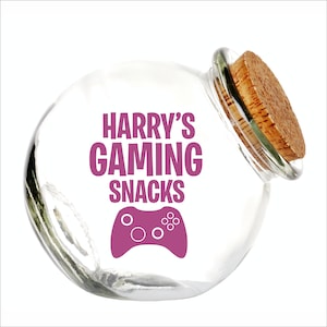 Personalised Gaming Snacks Sticker, Vinyl Decal, Label, Personalised Gamer Gift, Gaming Lover, Gift for Him, Gift for Her NO JARS INCLUDED image 7