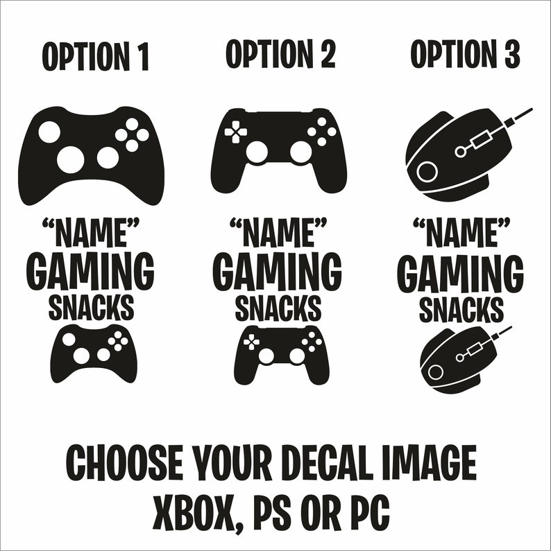 Personalised Gaming Snacks Sticker, Vinyl Decal, Label, Personalised Gamer Gift, Gaming Lover, Gift for Him, Gift for Her NO JARS INCLUDED image 3
