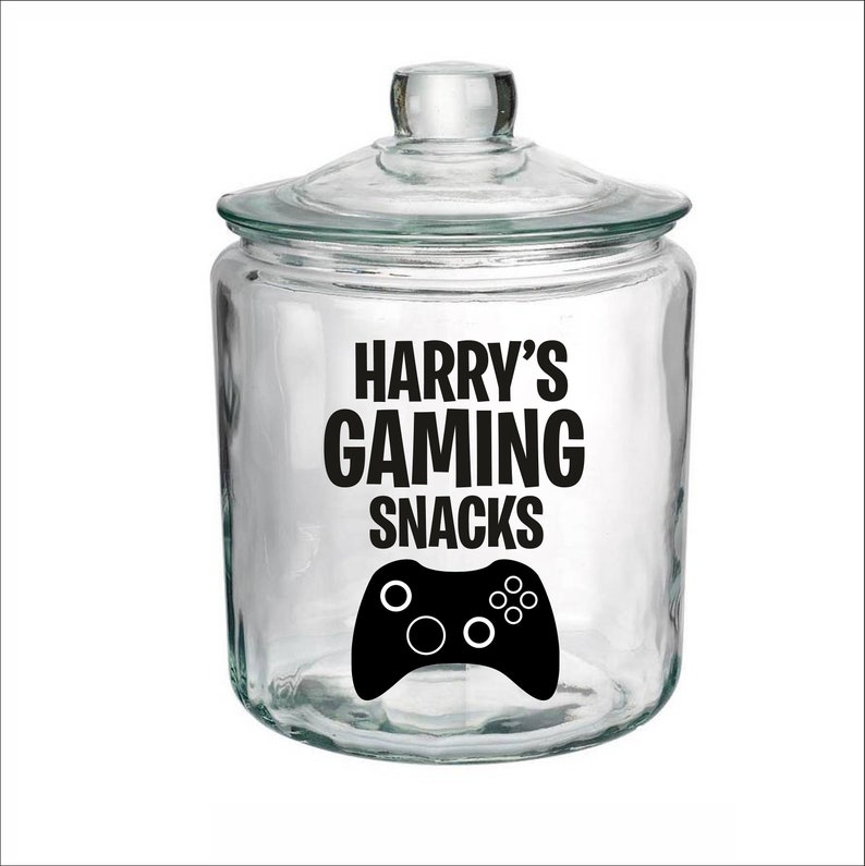 Personalised Gaming Snacks Sticker, Vinyl Decal, Label, Personalised Gamer Gift, Gaming Lover, Gift for Him, Gift for Her NO JARS INCLUDED image 4