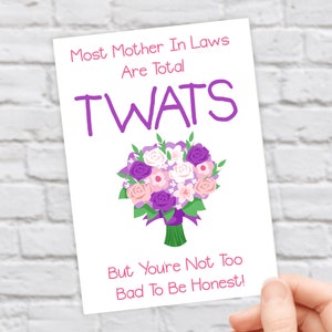 Fête des mères pour la fête des mères | Drôle de carte | Mother In Law Offensive Funny Card | Carte de fête des mères Nouveauté