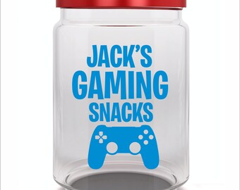 Vinilo adhesivo personalizado para snacks de videojuegos: Regalo para gamers, etiqueta para envases (NO INCLUYE FRASCO).