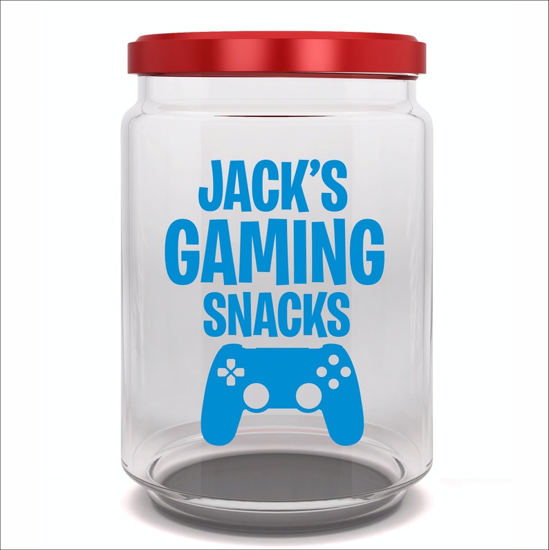 Personalised Gaming Snacks Sticker, Vinyl Decal, Label, Personalised Gamer Gift, Gaming Lover, Gift for Him, Gift for Her NO JARS INCLUDED image 5