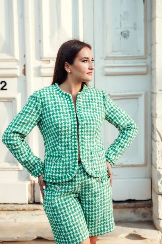 Mango Giacca Verde Giacche Tweed Giacca In Tweed Su Misura: Blazer
