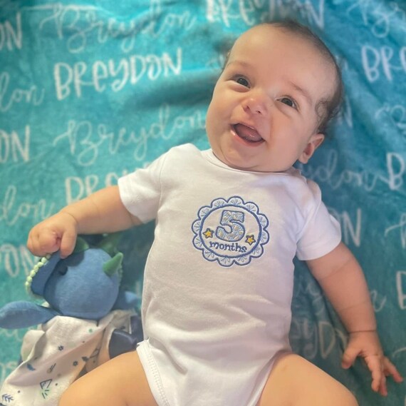 Monthly Milestone Onesies Month by Month Baby Onesies Etsy