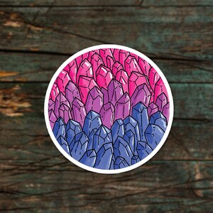 Sticker vinyle bisexuel - Sticker drapeau bi subtil - Sticker cercle fierté bisexuelle - Sticker lgbtq - Stickers cristal