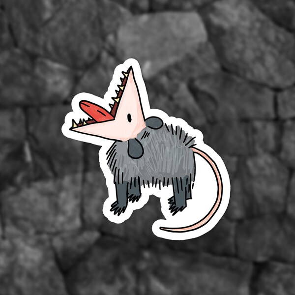 Possum vinyl sticker - Opossum waterproof sticker - Funny possum gift - Cool animal sticker