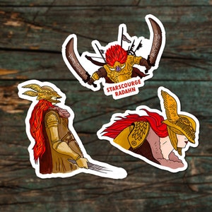 Pack d’autocollants Elden ring - Ensemble d’autocollants de jeu vidéo - Elden ring boss bundle - Autocollants de jeu vinyle