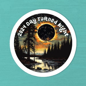 Sticker éclipse de soleil 2024 - Sticker éclipse imperméable à l'eau - Souvenir d'éclipse de soleil - Sticker pour ordinateur portable