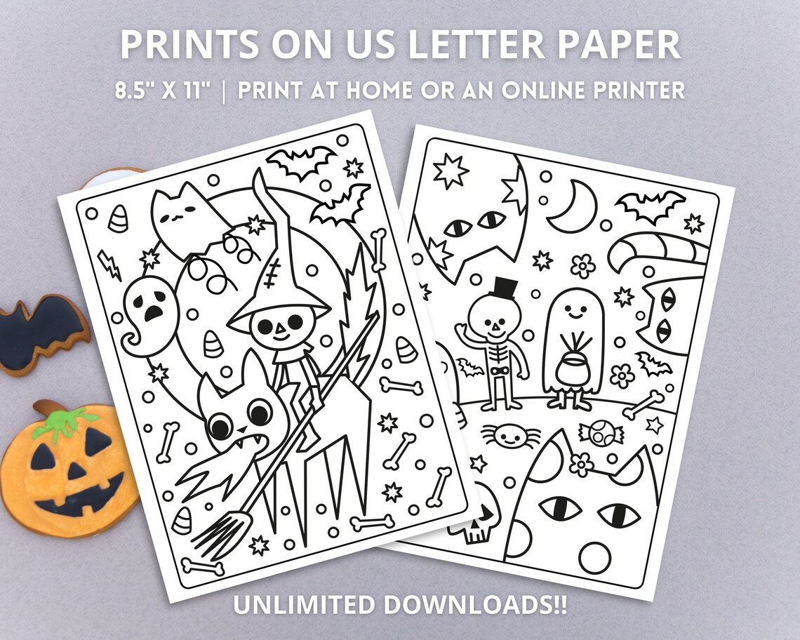 Halloween Coloring Pages BUNDLE Halloween Coloring Sheets - Etsy
