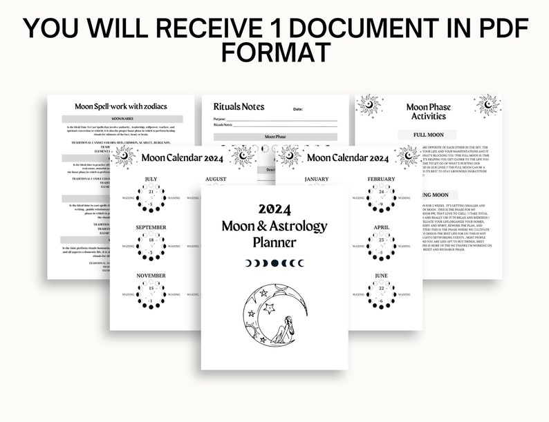 Printable 2024 Moon Astrology Calendar Etsy Printable 2024 moon astrology calendar etsy