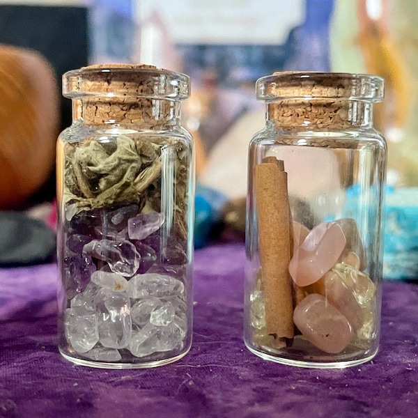 Four Elements Altar Jars | Witch Jars | Spell Jars | Witch Bottles | Altar decor