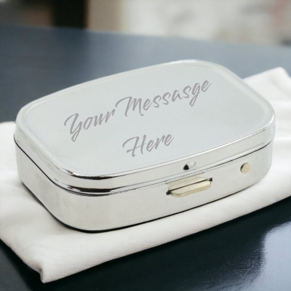 Personalised Engraved Rectangle Pill Box Novelty Gifts Presents For Men and Womens Birthdays