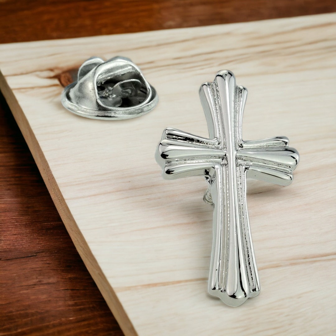 Christian Cross Lapel Pin Badge Etsy