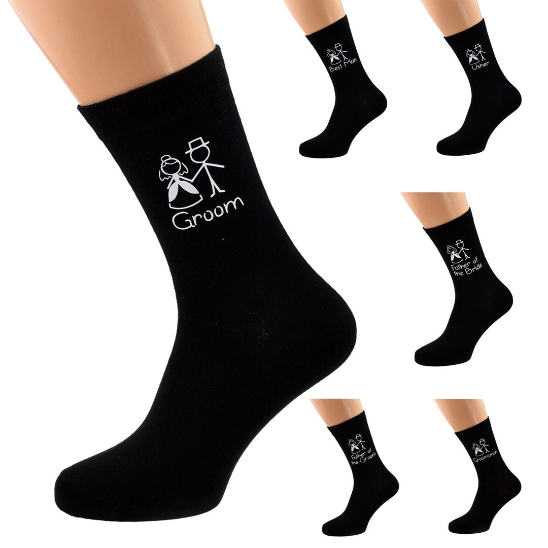 Bride & Groom Figures Mens Wedding Socks Etsy UK
