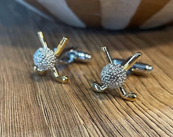 Golf Clubs and Golf Ball Cufflinks Novelty Gifts Presents For Men Weddings and Birthdays