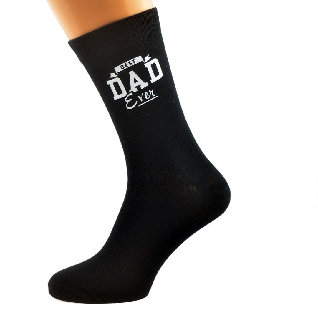 Best Dad Ever Mens Black Socks Personalised Gift Box Etsy