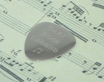 Personalised Engraved Rock Legend Design Guitar Pick Plectrum Novelty Gifts Presents For Men and Womens Birthdays