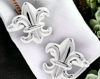 Fleur de Lis Cufflinks Novelty Gifts Presents For Men Weddings and Birthdays