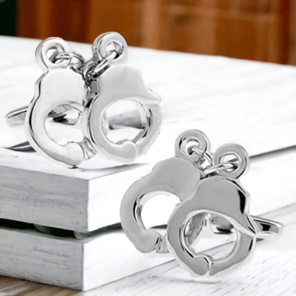 Handcuff Cufflinks Novelty Gifts Presents For Men Weddings and Birthdays