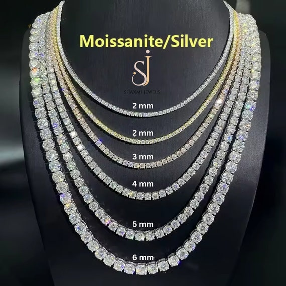Moissanite Tennis Chain, Moissanite Unisex Chain